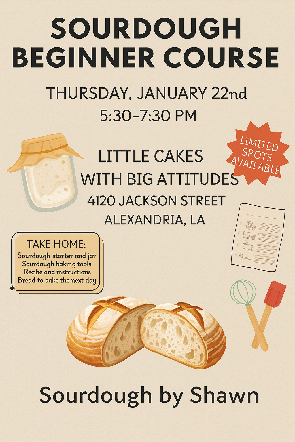 Alexandria Little Cakes Sourdough Beginner Course