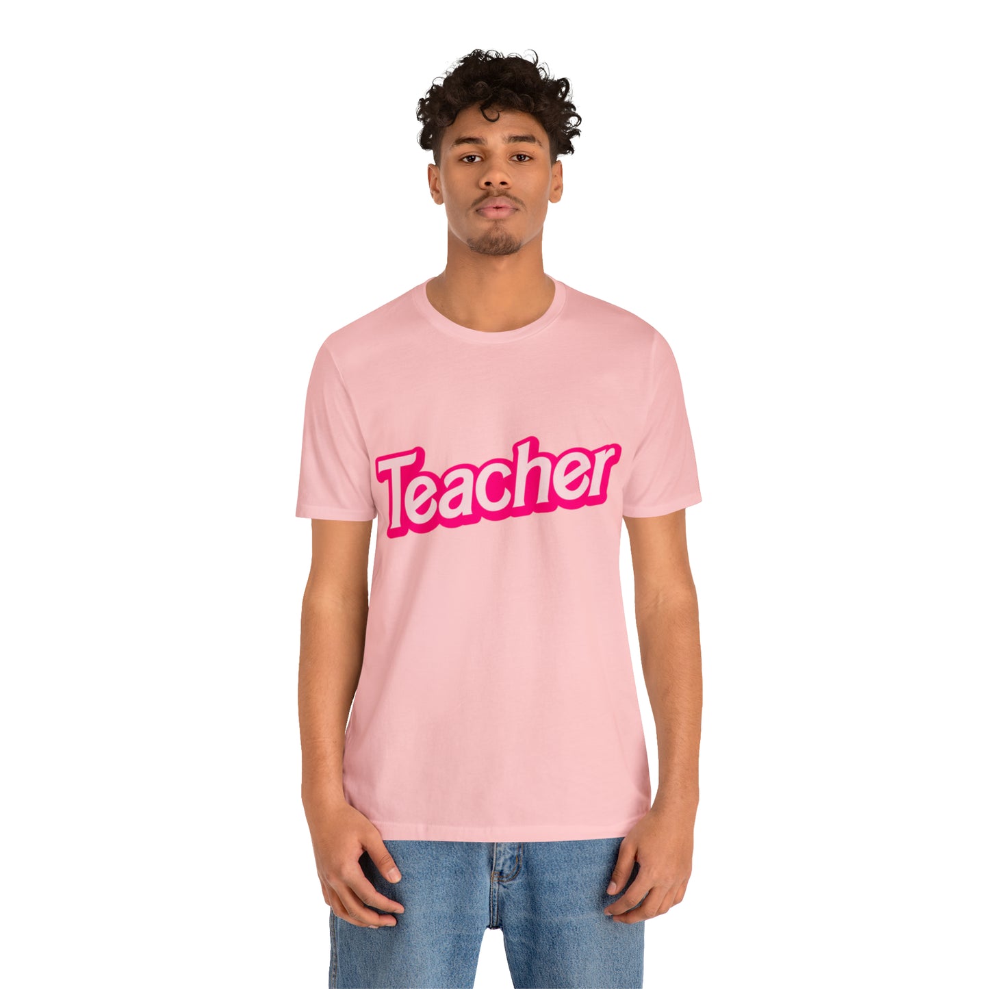 Pink TEACHER Shirt ~ Unisex Jersey Short Sleeve Tee