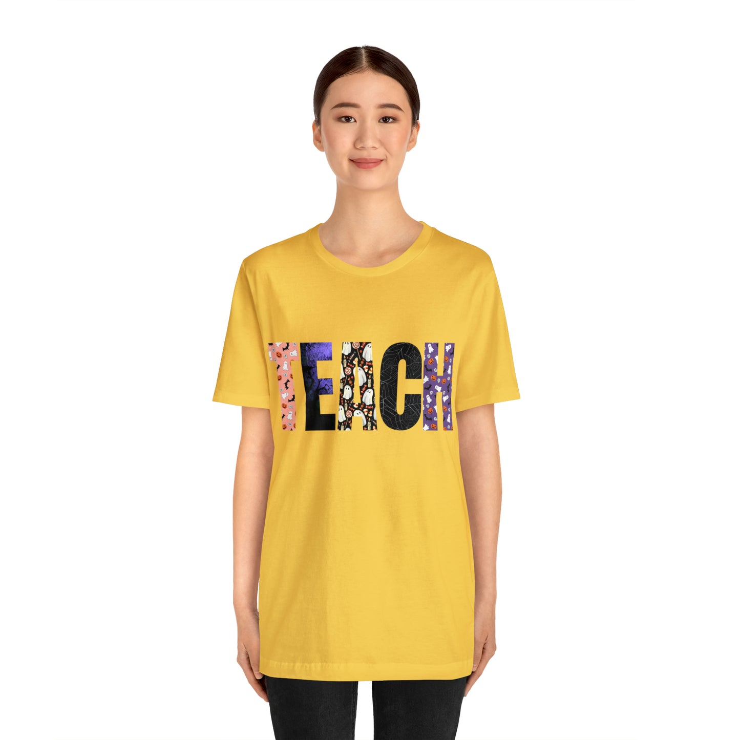 Halloween TEACH T-Shirt ~ Unisex Jersey Short Sleeve Tee