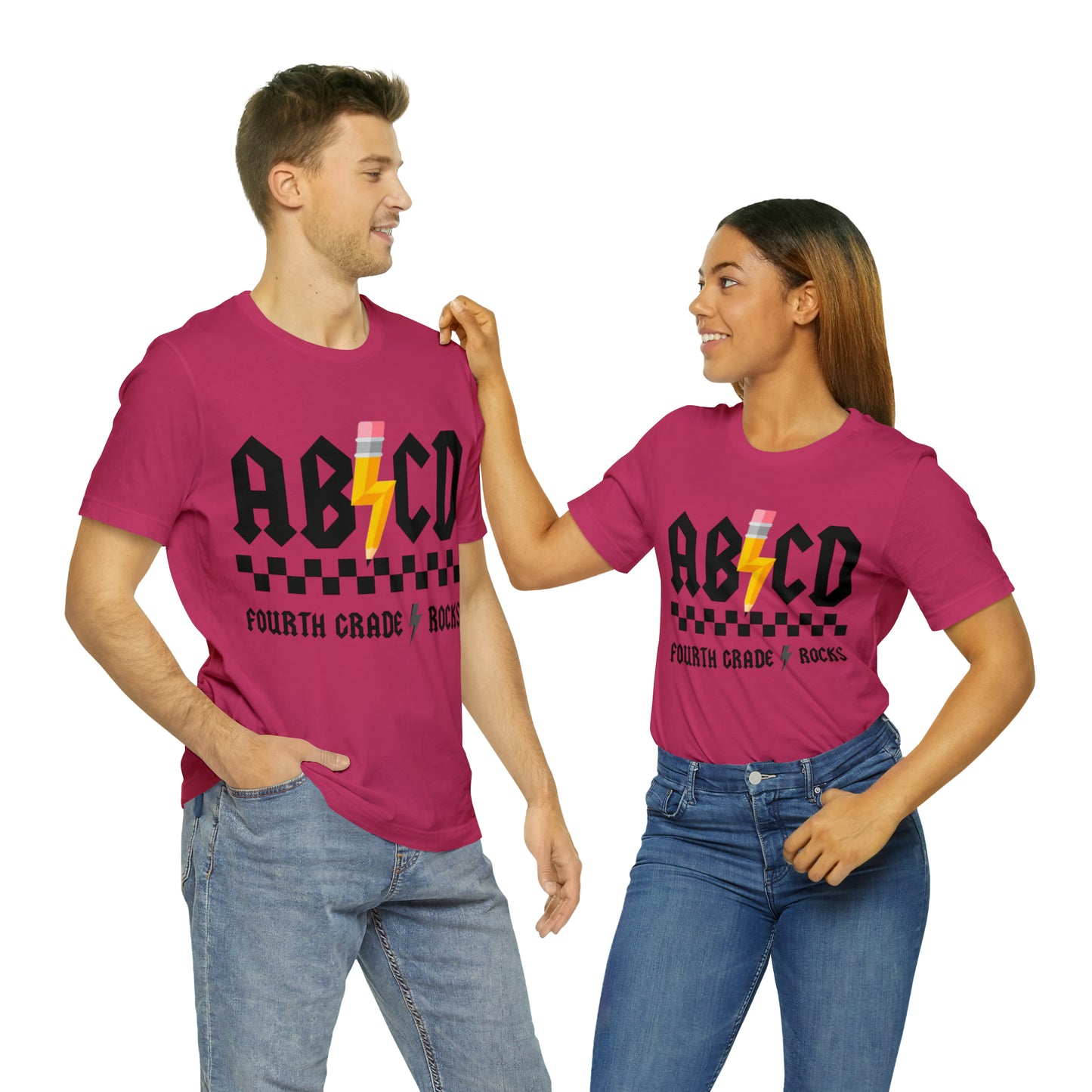 CUSTOM Grade/Subject AB/CD TEACHER Shirt ~ Unisex Jersey Short Sleeve Tee