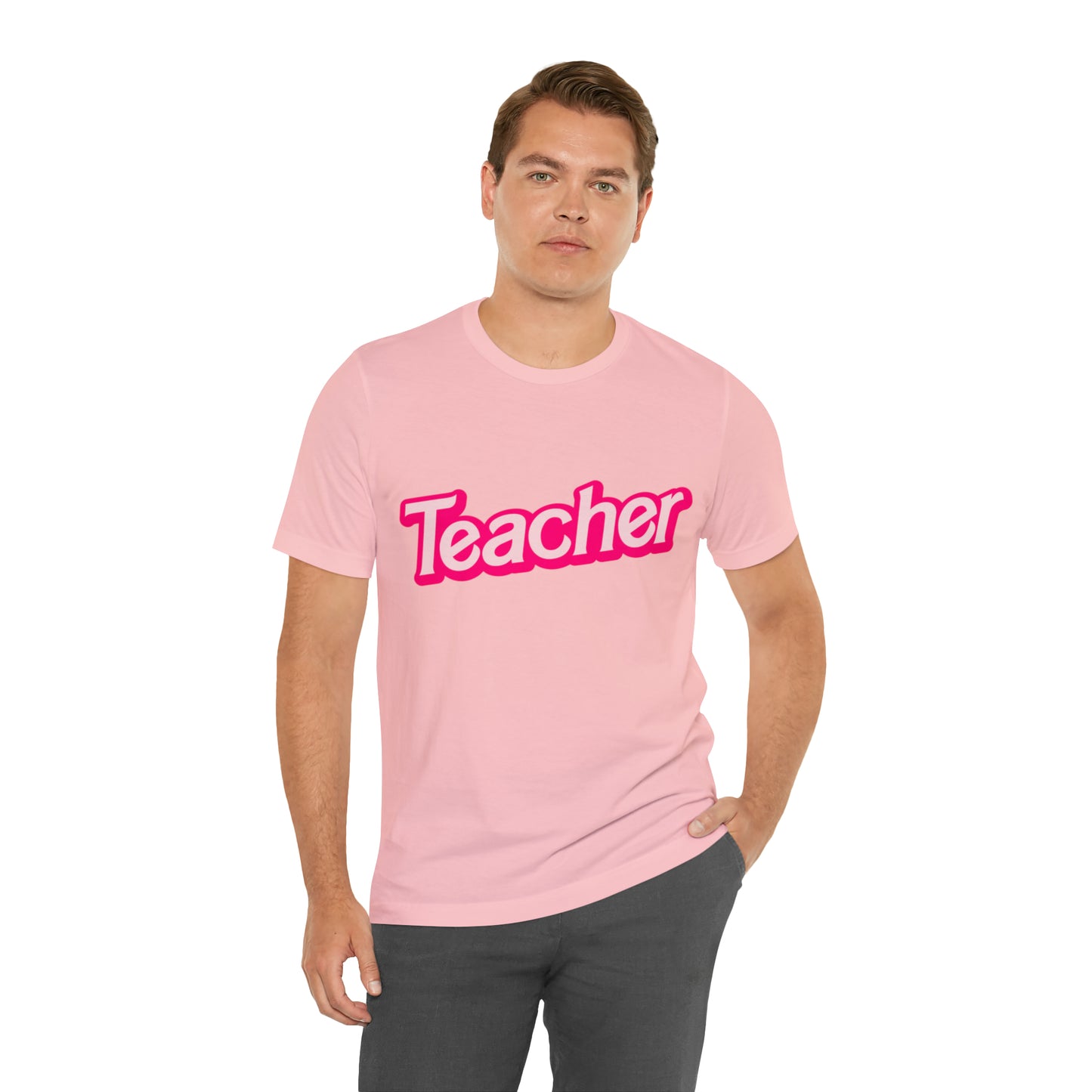 Pink TEACHER Shirt ~ Unisex Jersey Short Sleeve Tee