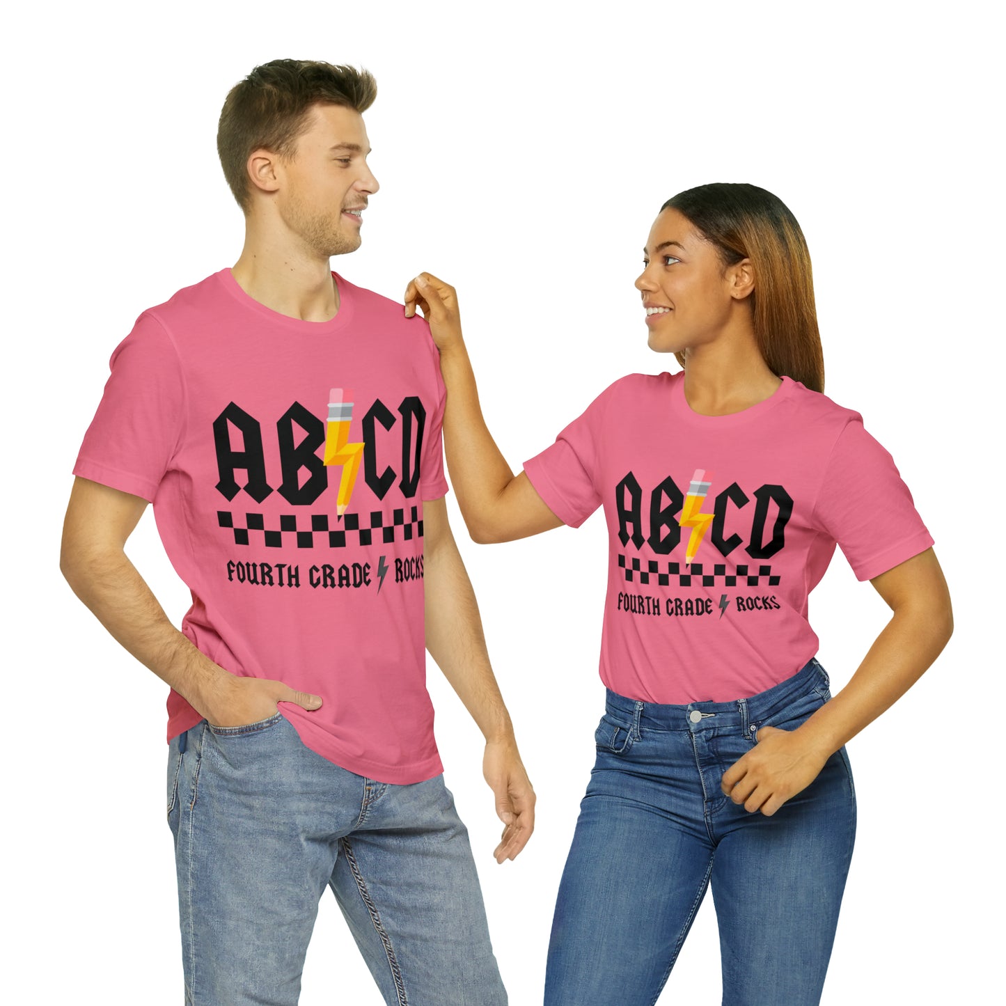 CUSTOM Grade/Subject AB/CD TEACHER Shirt ~ Unisex Jersey Short Sleeve Tee