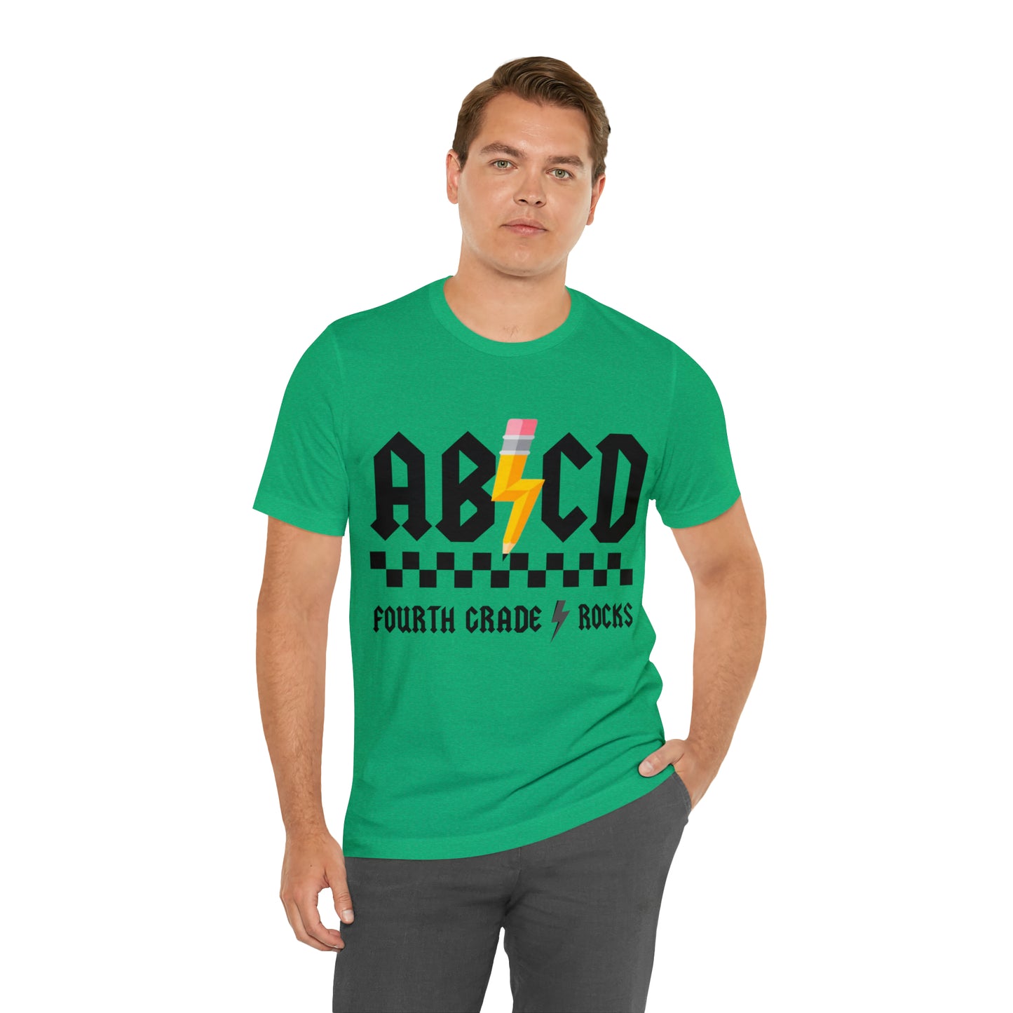 CUSTOM Grade/Subject AB/CD TEACHER Shirt ~ Unisex Jersey Short Sleeve Tee