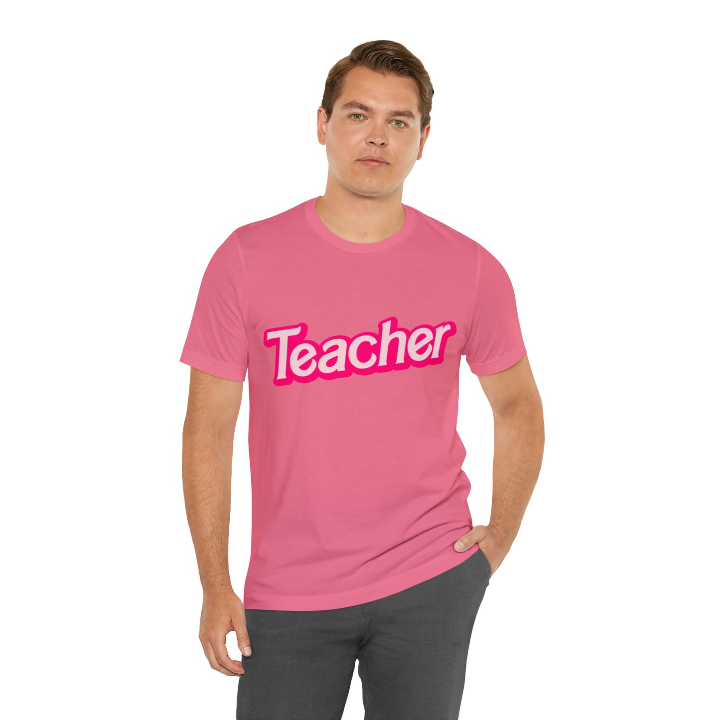 Pink TEACHER Shirt ~ Unisex Jersey Short Sleeve Tee