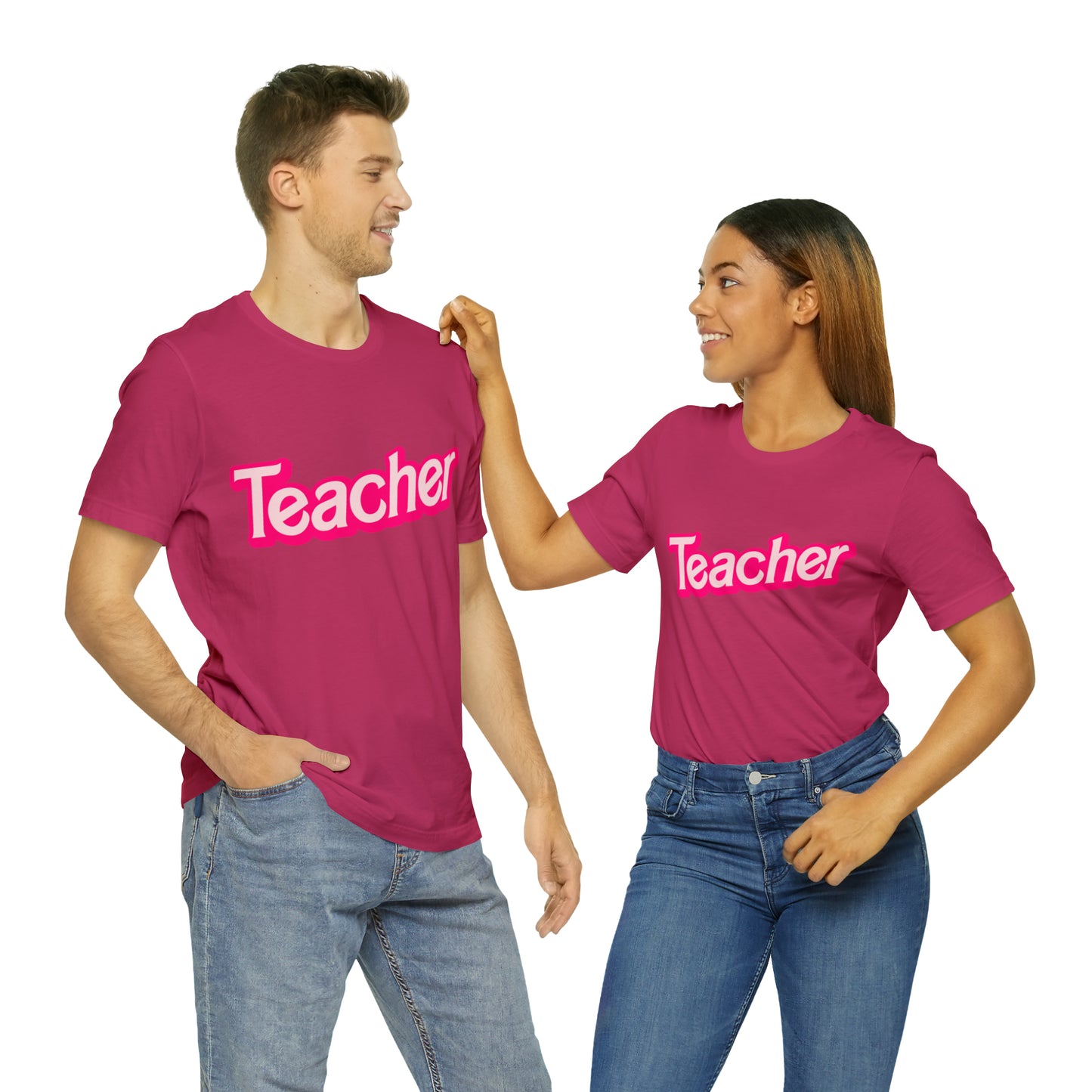 Pink TEACHER Shirt ~ Unisex Jersey Short Sleeve Tee