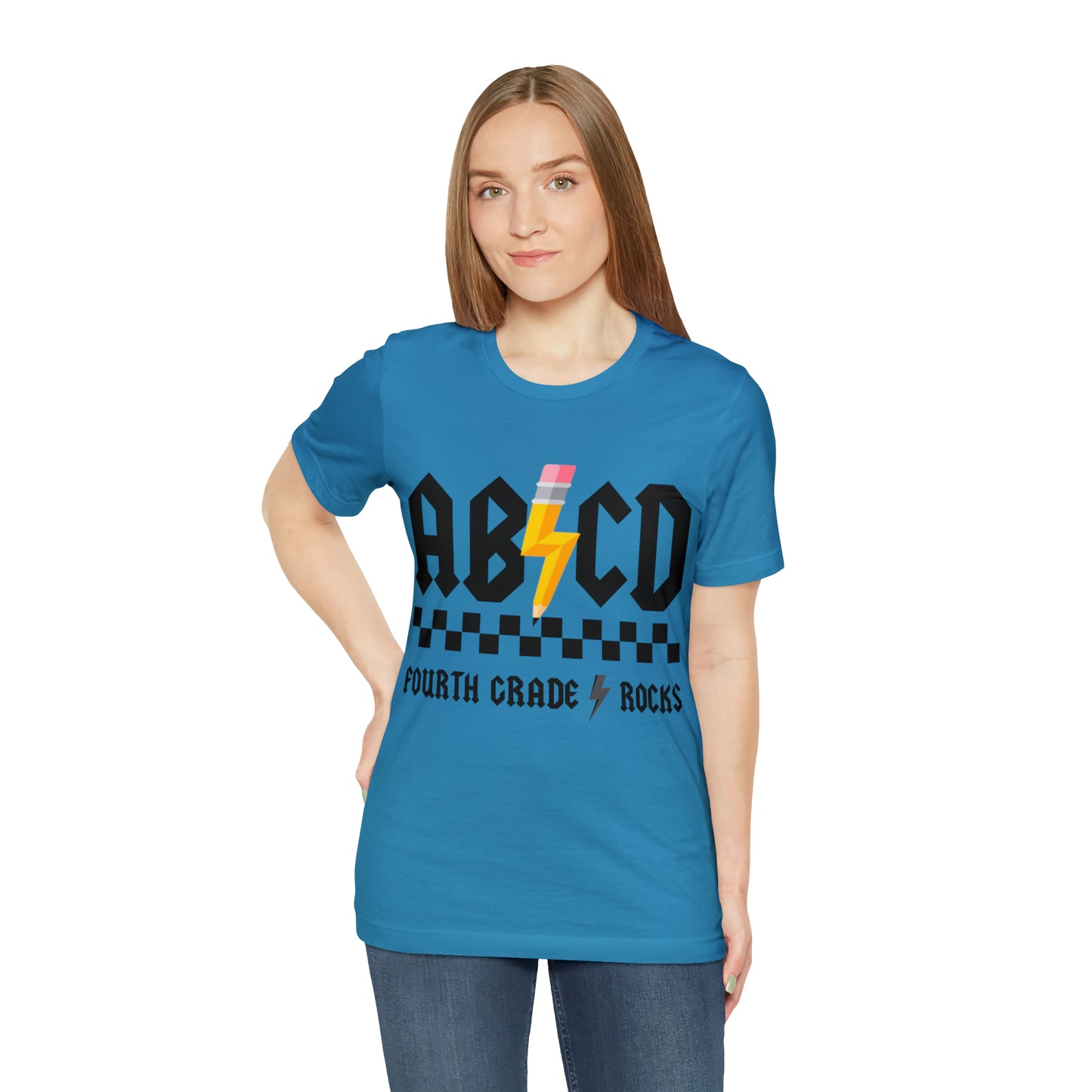 CUSTOM Grade/Subject AB/CD TEACHER Shirt ~ Unisex Jersey Short Sleeve Tee