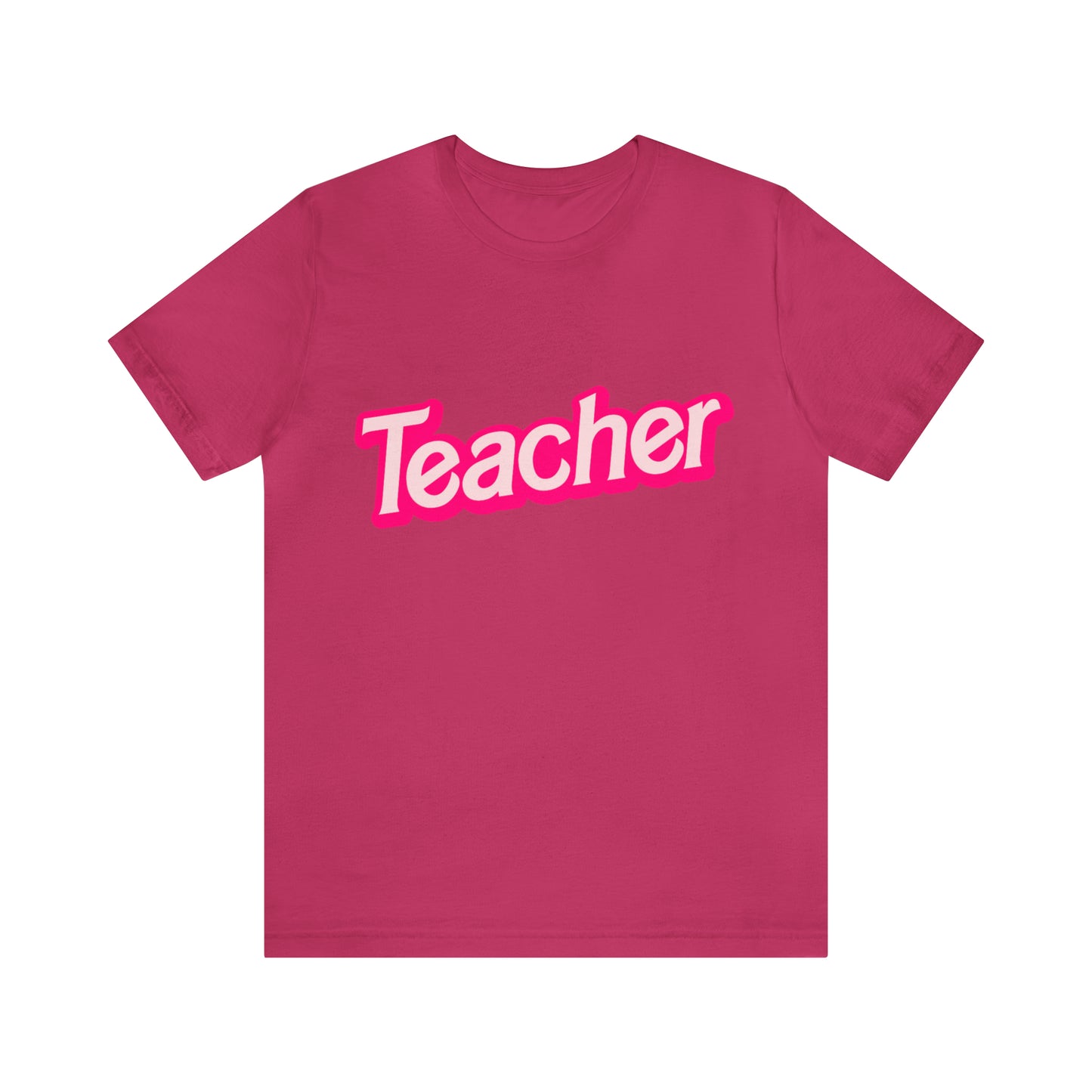 Pink TEACHER Shirt ~ Unisex Jersey Short Sleeve Tee