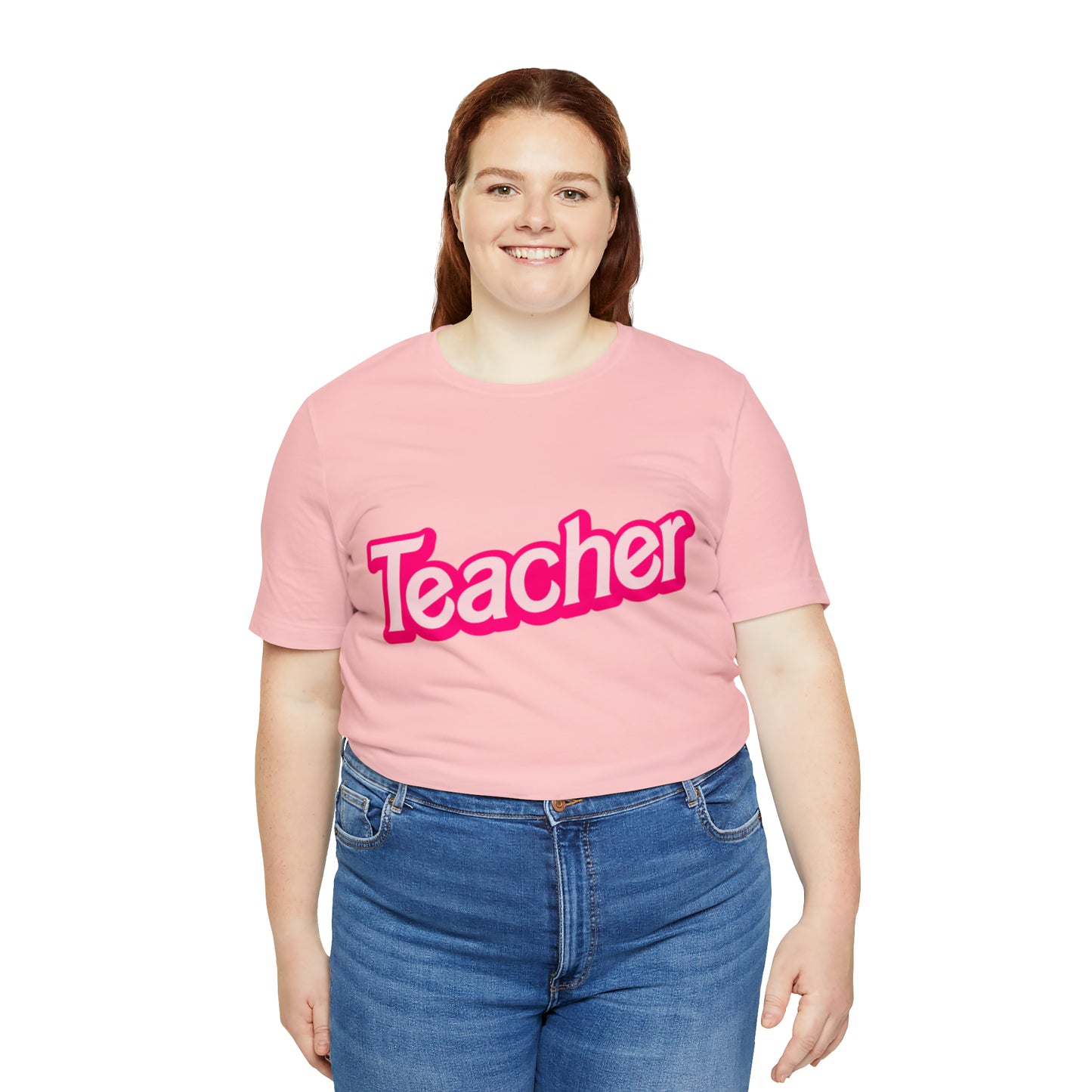 Pink TEACHER Shirt ~ Unisex Jersey Short Sleeve Tee