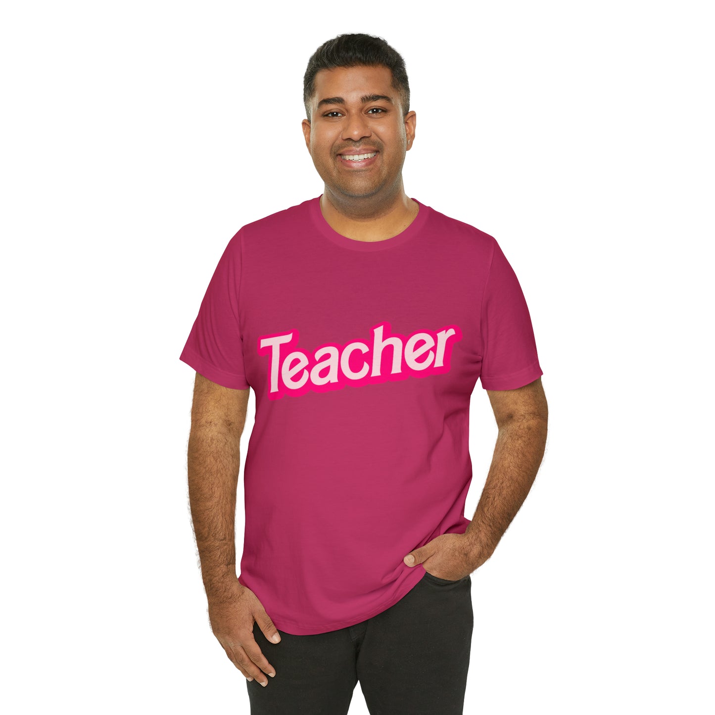 Pink TEACHER Shirt ~ Unisex Jersey Short Sleeve Tee