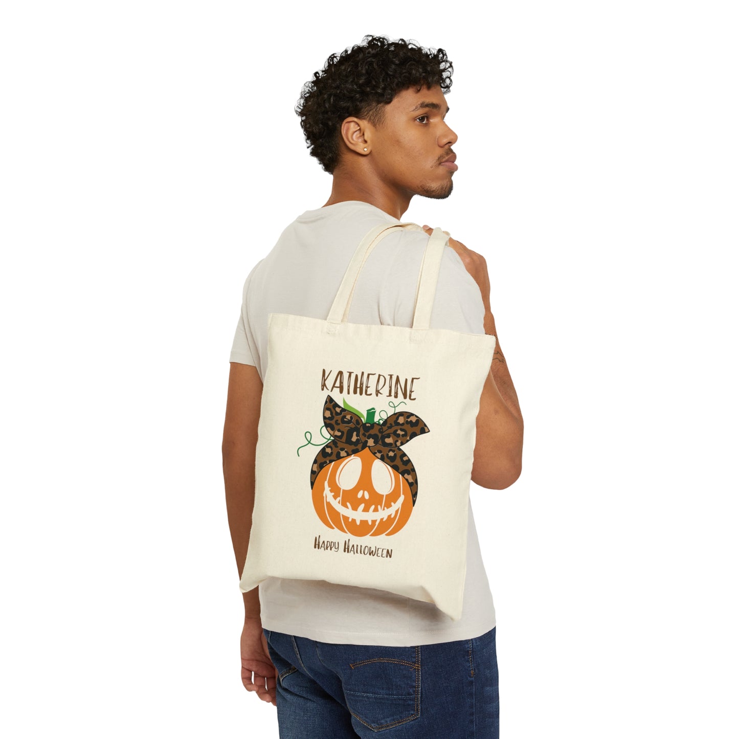 Customizable Halloween Cotton Canvas Tote Bag