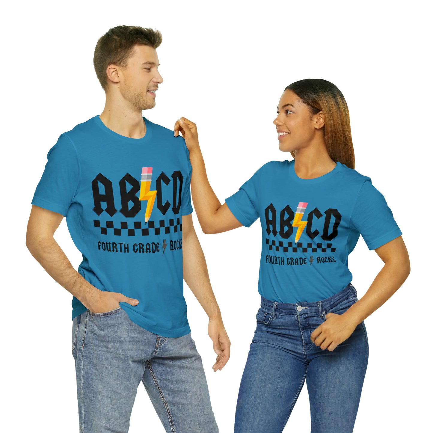 CUSTOM Grade/Subject AB/CD TEACHER Shirt ~ Unisex Jersey Short Sleeve Tee