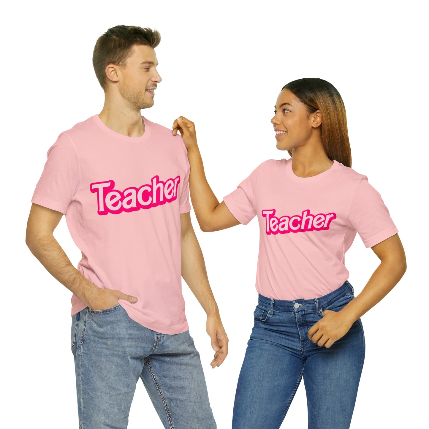 Pink TEACHER Shirt ~ Unisex Jersey Short Sleeve Tee