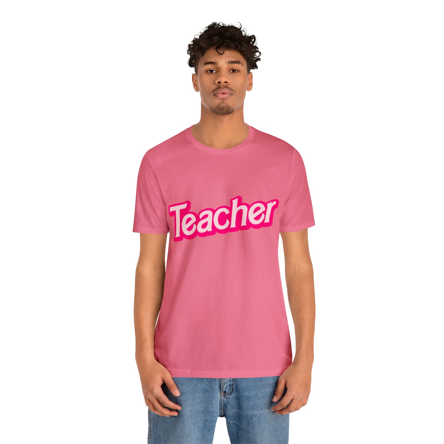 Pink TEACHER Shirt ~ Unisex Jersey Short Sleeve Tee