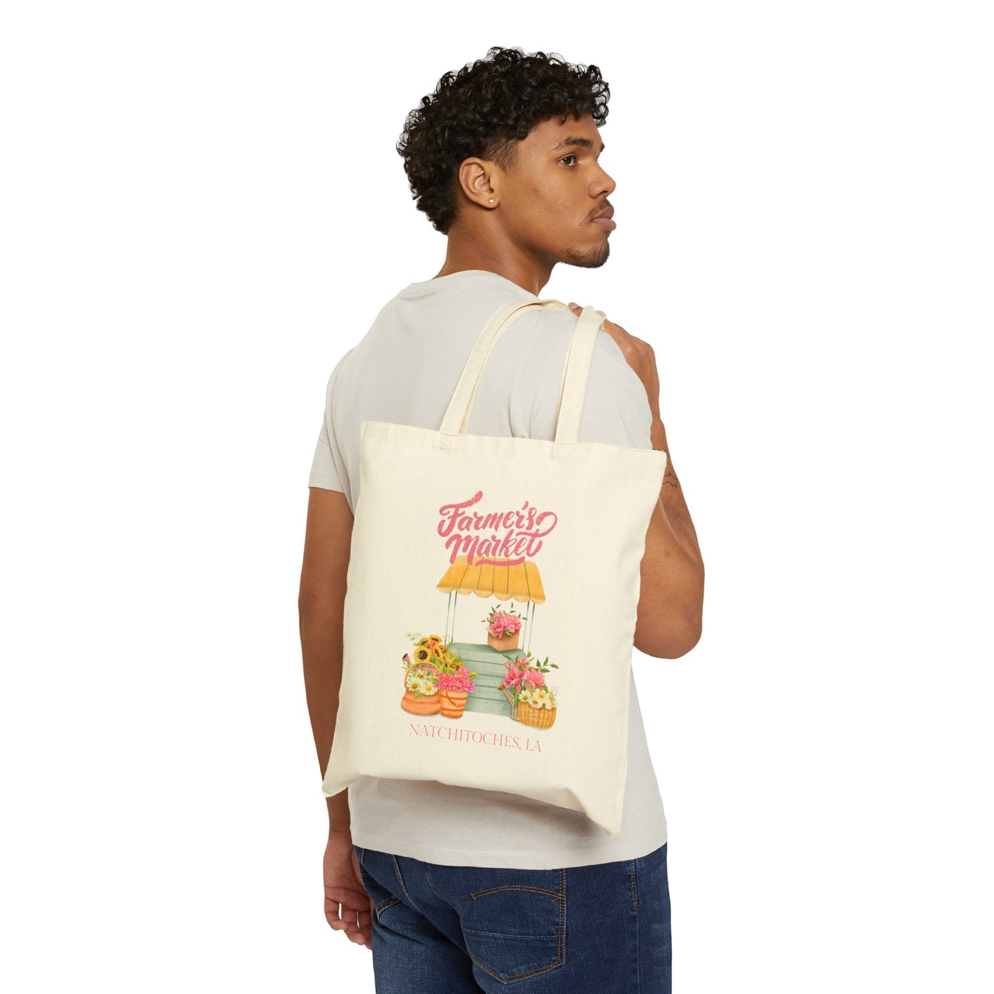 Natchitoches Farmer's Market 2  - Cotton Canvas Tote Bag