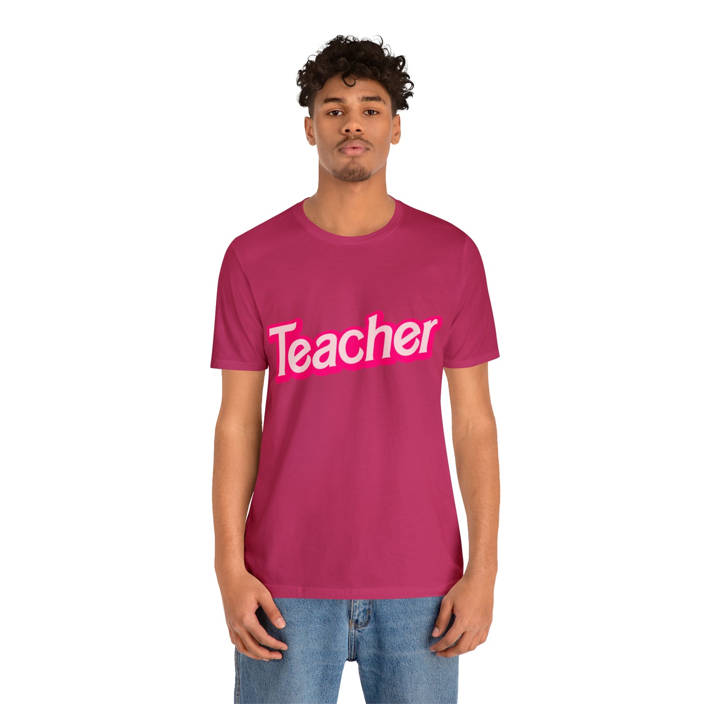 Pink TEACHER Shirt ~ Unisex Jersey Short Sleeve Tee