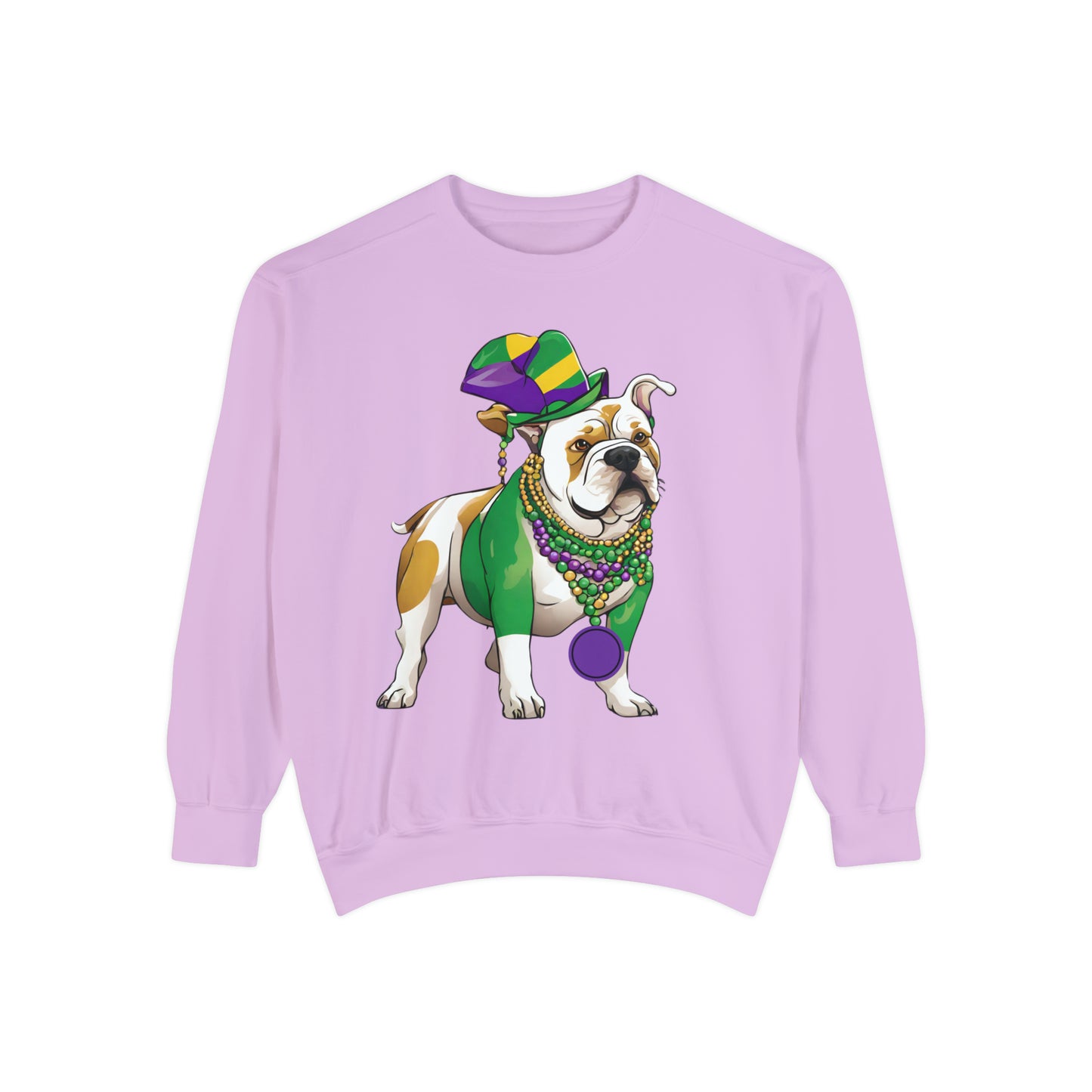 Custom Sorority Bull Dog Mardi Gras - Unisex Garment-Dyed Sweatshirt