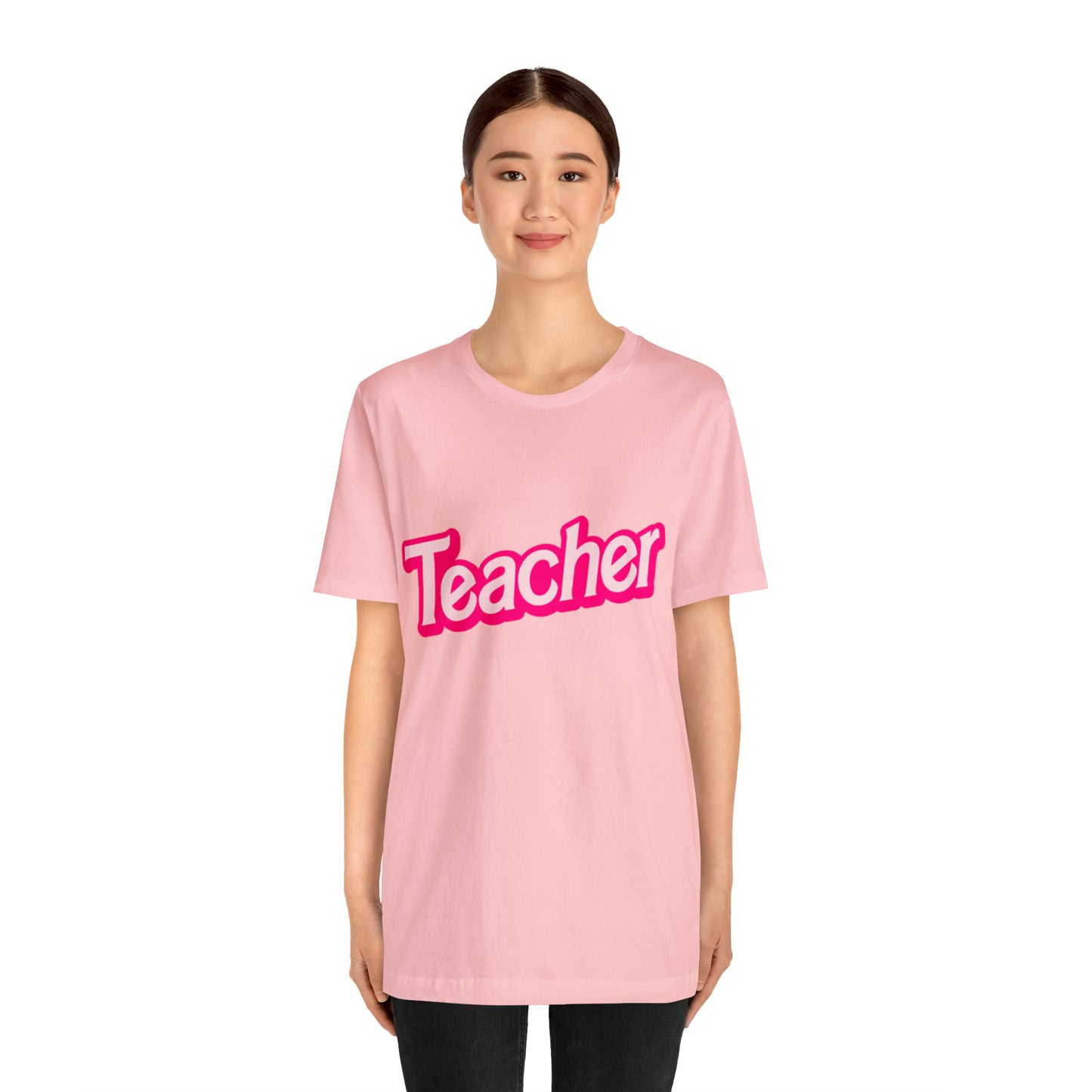 Pink TEACHER Shirt ~ Unisex Jersey Short Sleeve Tee