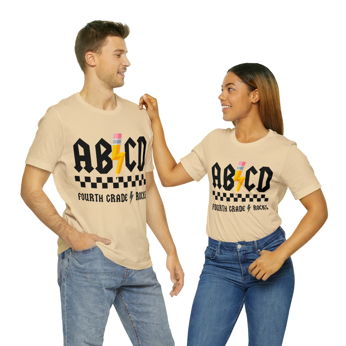 CUSTOM Grade/Subject AB/CD TEACHER Shirt ~ Unisex Jersey Short Sleeve Tee