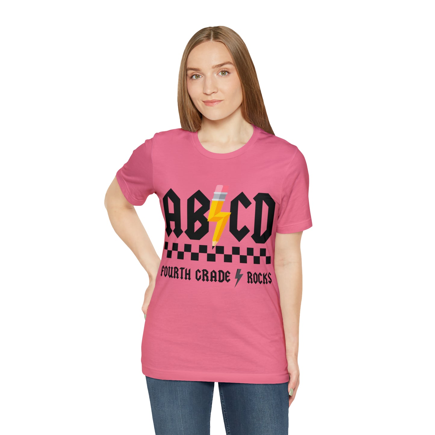 CUSTOM Grade/Subject AB/CD TEACHER Shirt ~ Unisex Jersey Short Sleeve Tee