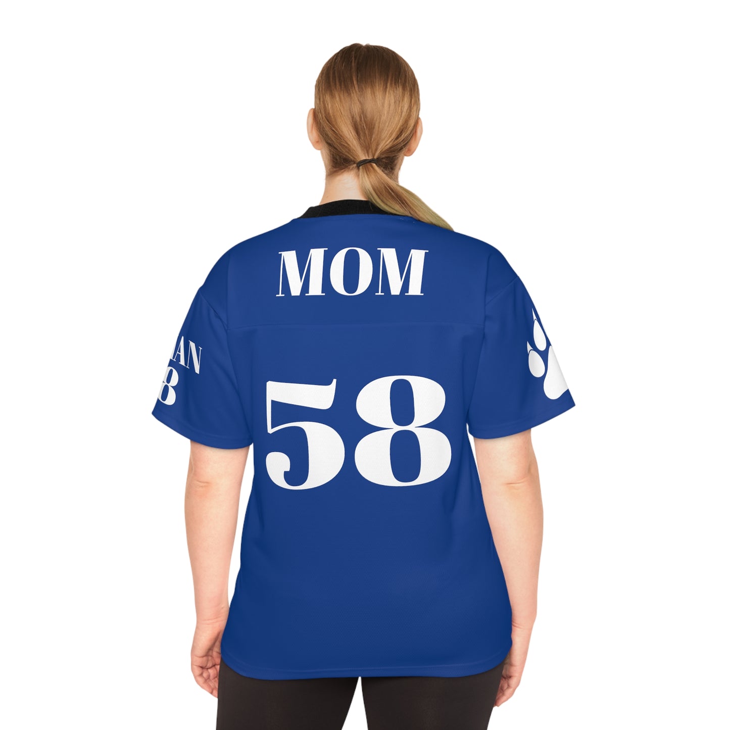 CUSTOM SMS ~ FOOTBALL MOM ~ Unisex Football Jersey (AOP)