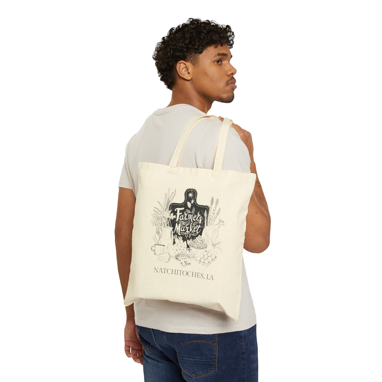 Natchitoches Farmer's Market - Cotton Canvas Tote Bag