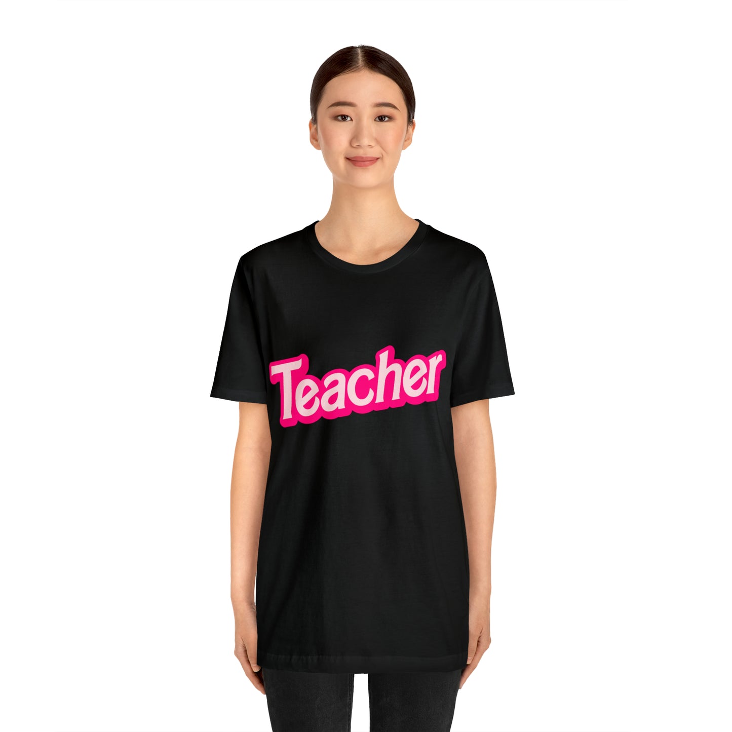 Pink TEACHER Shirt ~ Unisex Jersey Short Sleeve Tee