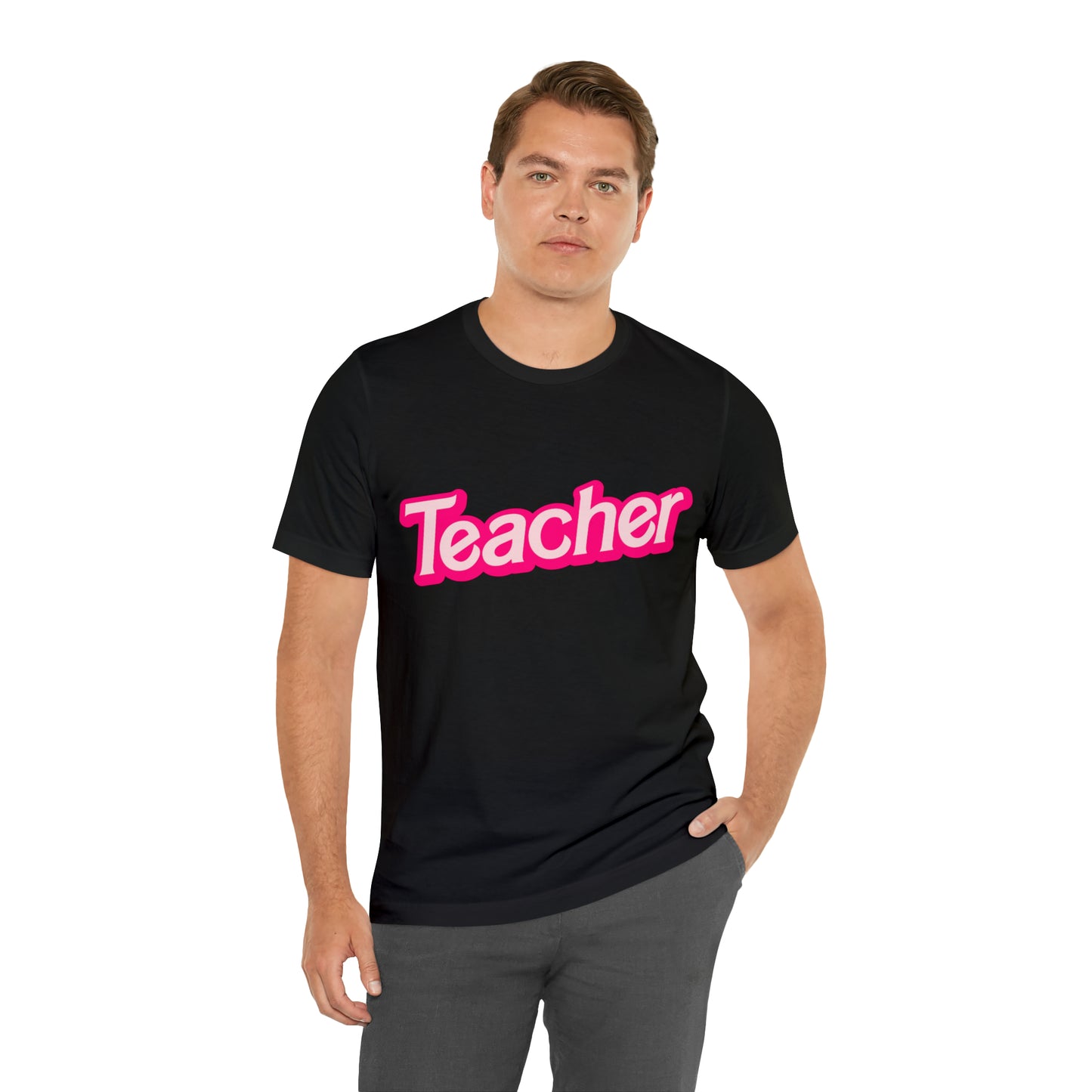 Pink TEACHER Shirt ~ Unisex Jersey Short Sleeve Tee