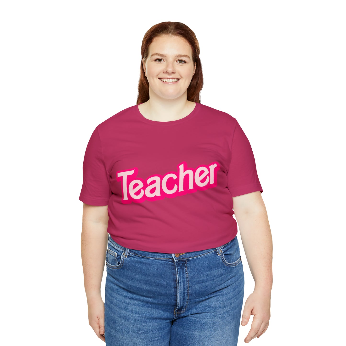 Pink TEACHER Shirt ~ Unisex Jersey Short Sleeve Tee