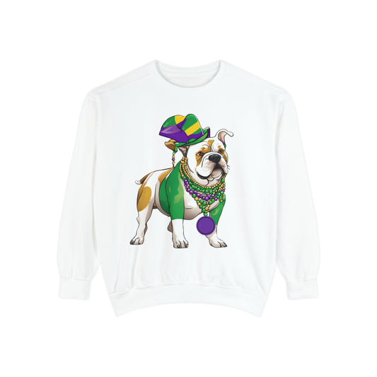 Custom Sorority Bull Dog Mardi Gras - Unisex Garment-Dyed Sweatshirt