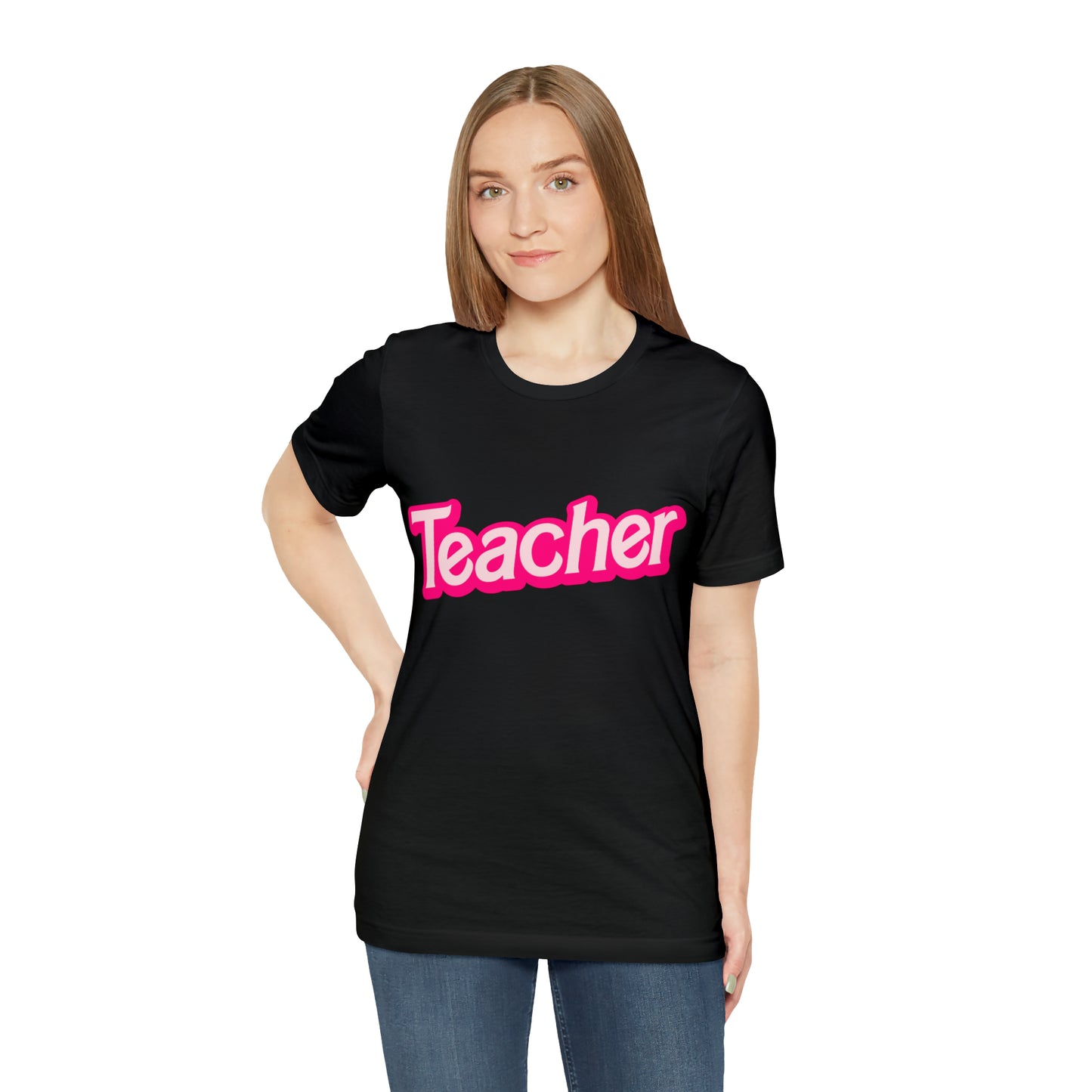 Pink TEACHER Shirt ~ Unisex Jersey Short Sleeve Tee