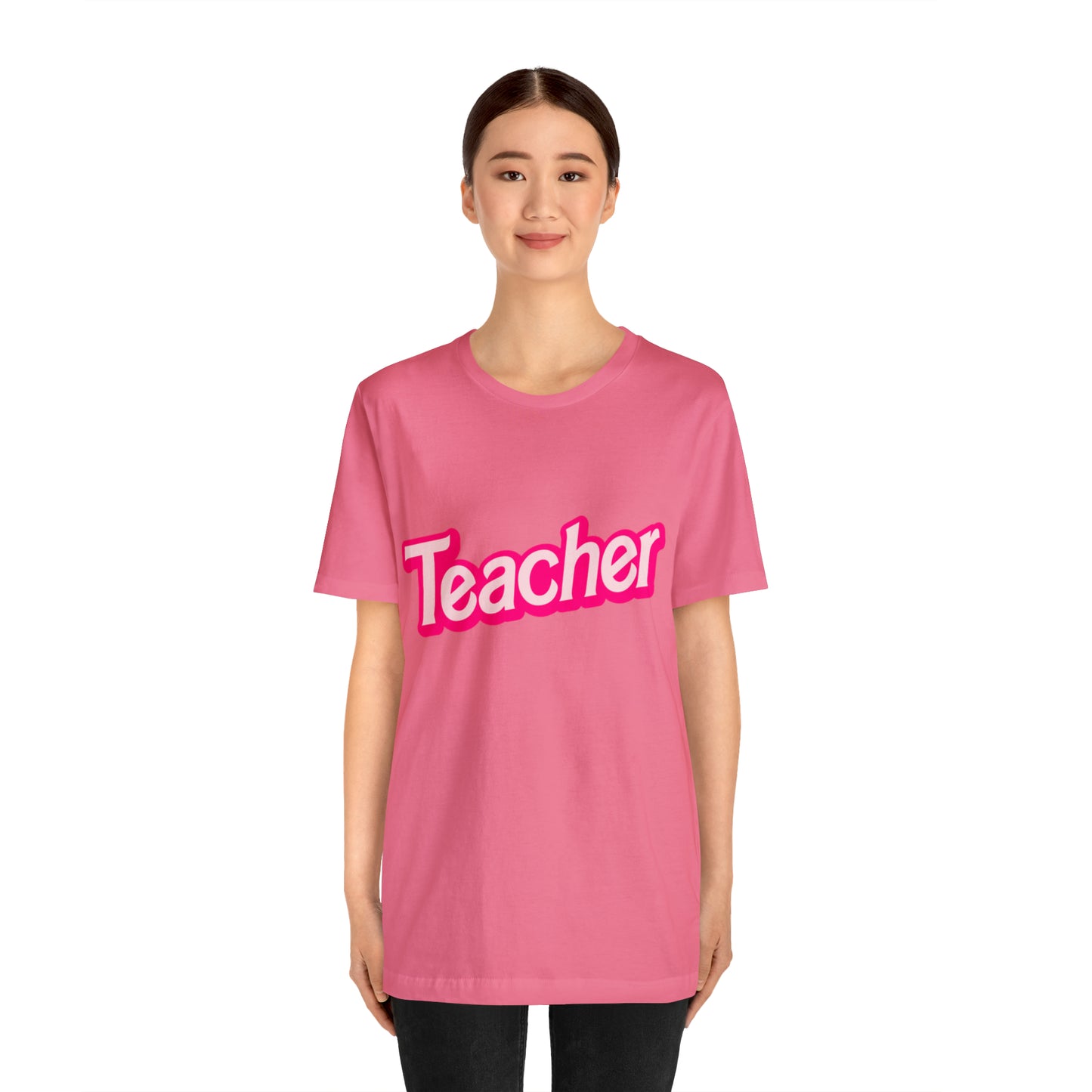 Pink TEACHER Shirt ~ Unisex Jersey Short Sleeve Tee