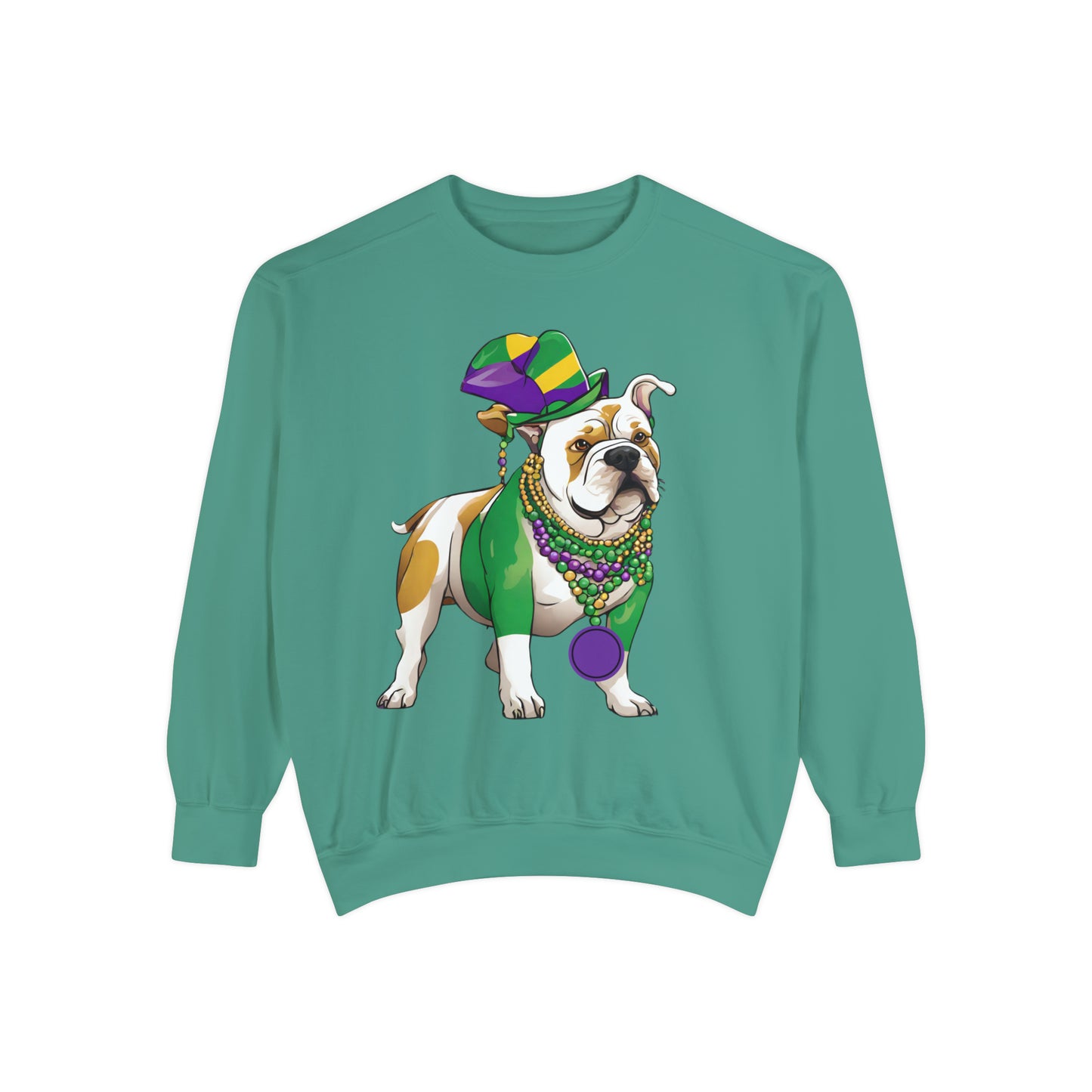 Custom Sorority Bull Dog Mardi Gras - Unisex Garment-Dyed Sweatshirt