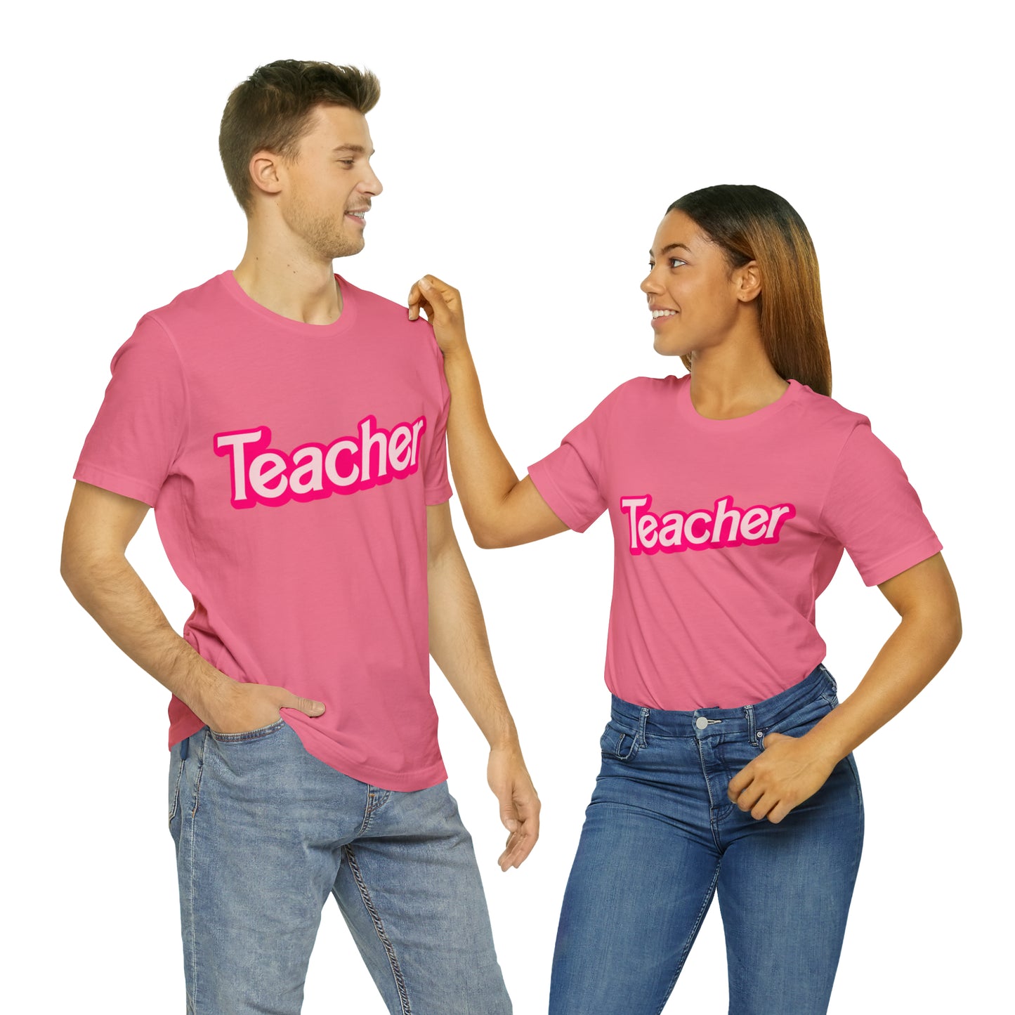 Pink TEACHER Shirt ~ Unisex Jersey Short Sleeve Tee