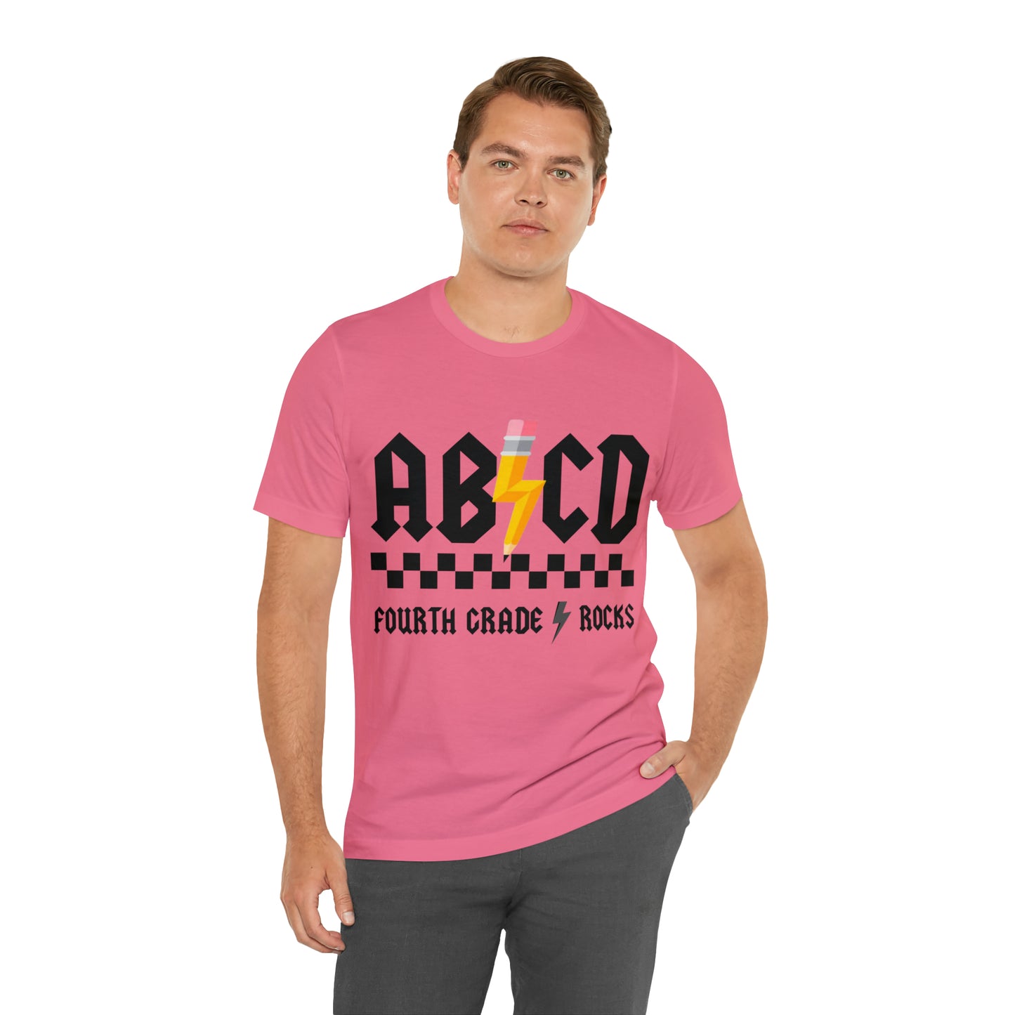 CUSTOM Grade/Subject AB/CD TEACHER Shirt ~ Unisex Jersey Short Sleeve Tee