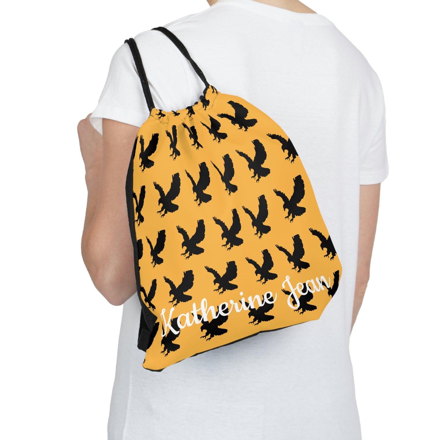 Personalized MJH Hawk Drawstring Bag