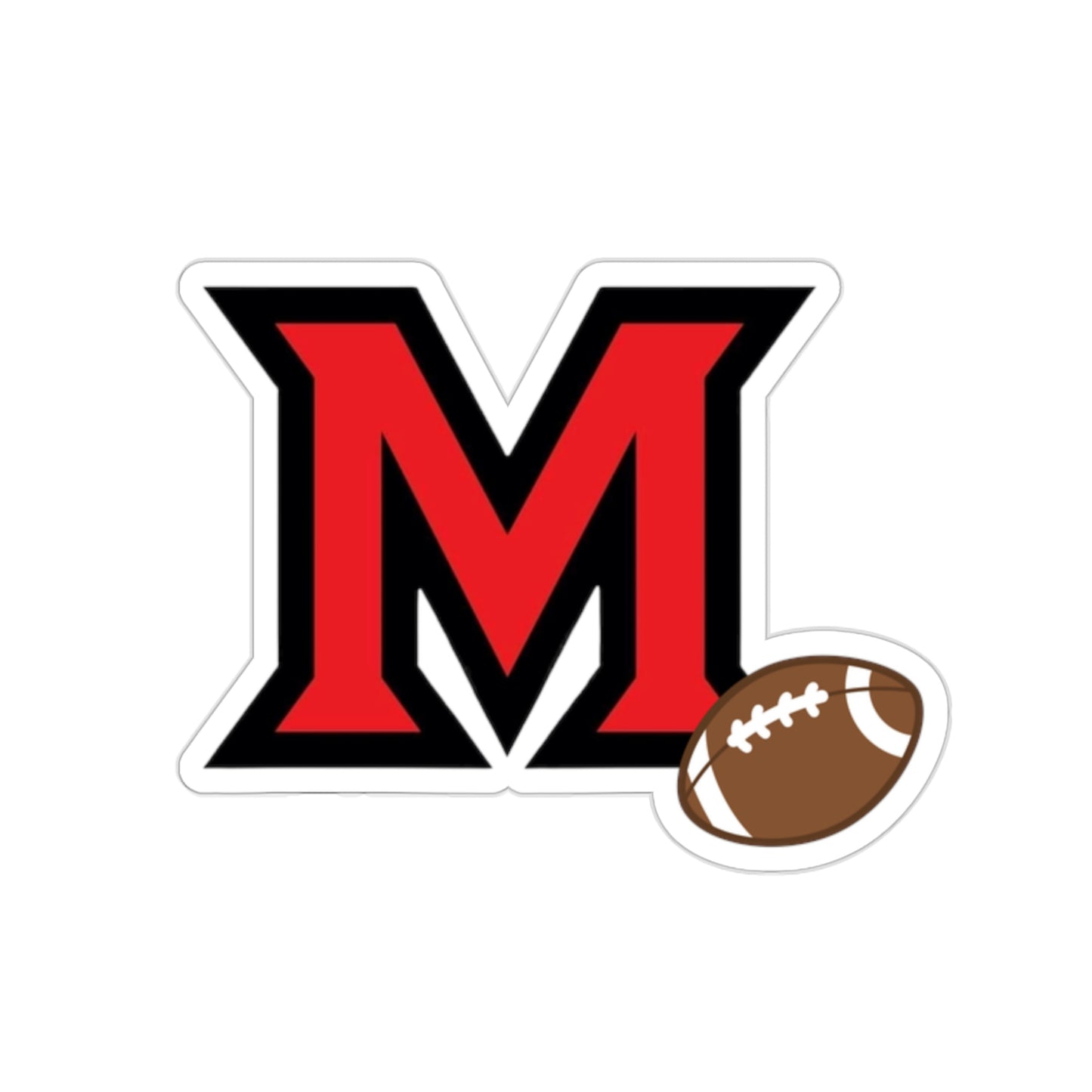 "M" Football ~ Many High School Kiss-Cut Stickers