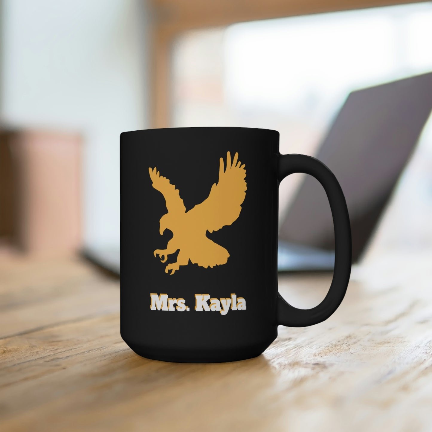 MJH Hawk Black Mug 15oz Personalized