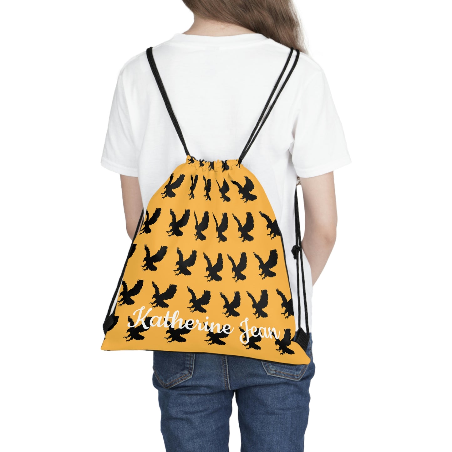 Personalized MJH Hawk Drawstring Bag