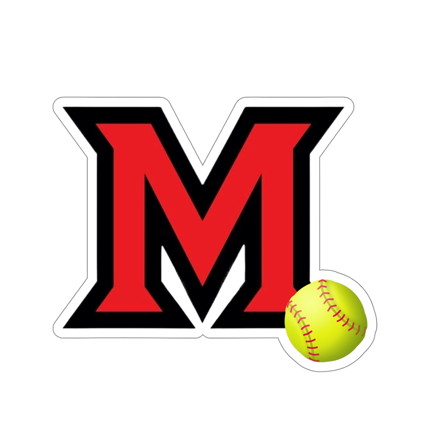 "M" Softball ~ Many High School Kiss-Cut Stickers