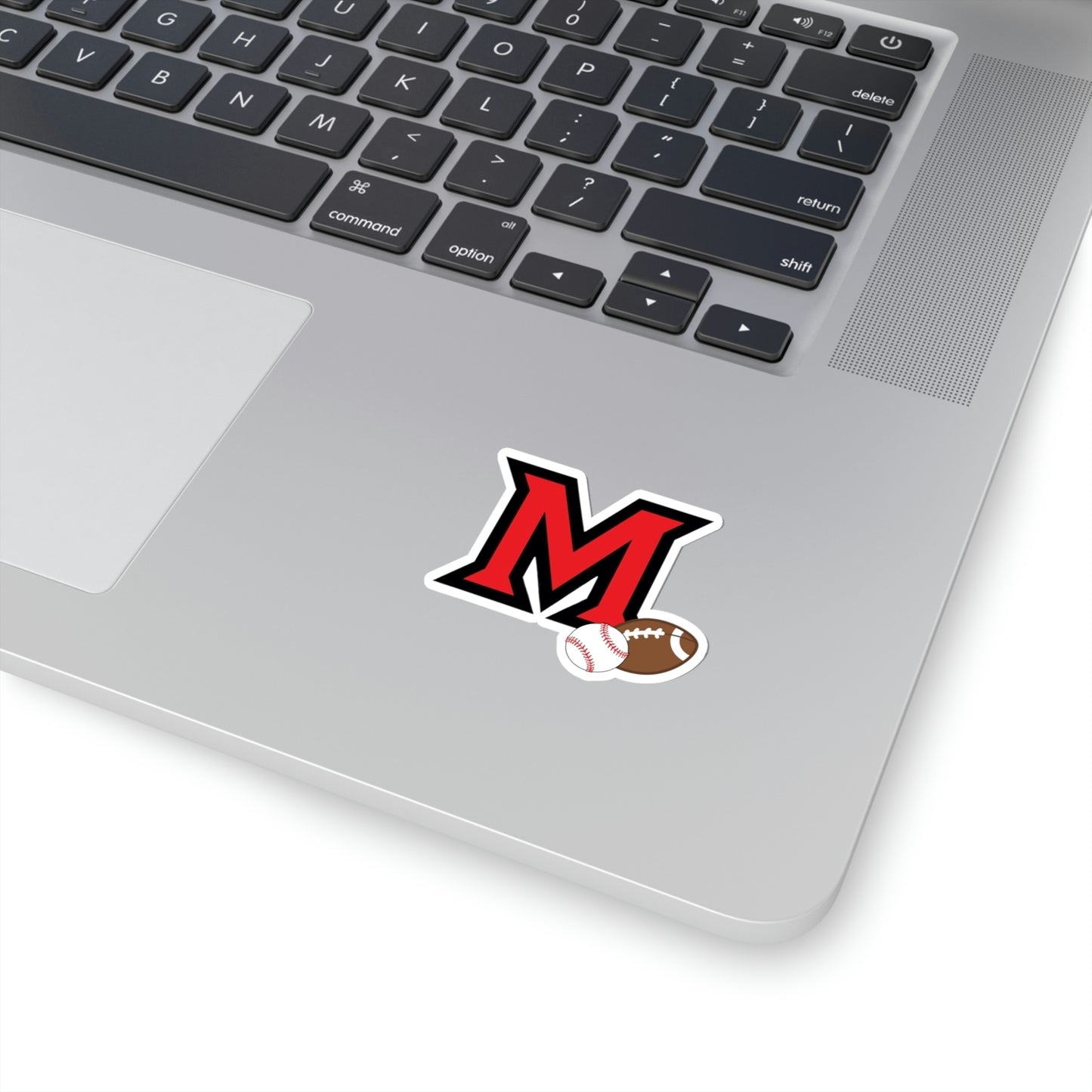 "M" with Football and Baseball ~ Many High School Kiss-Cut Stickers