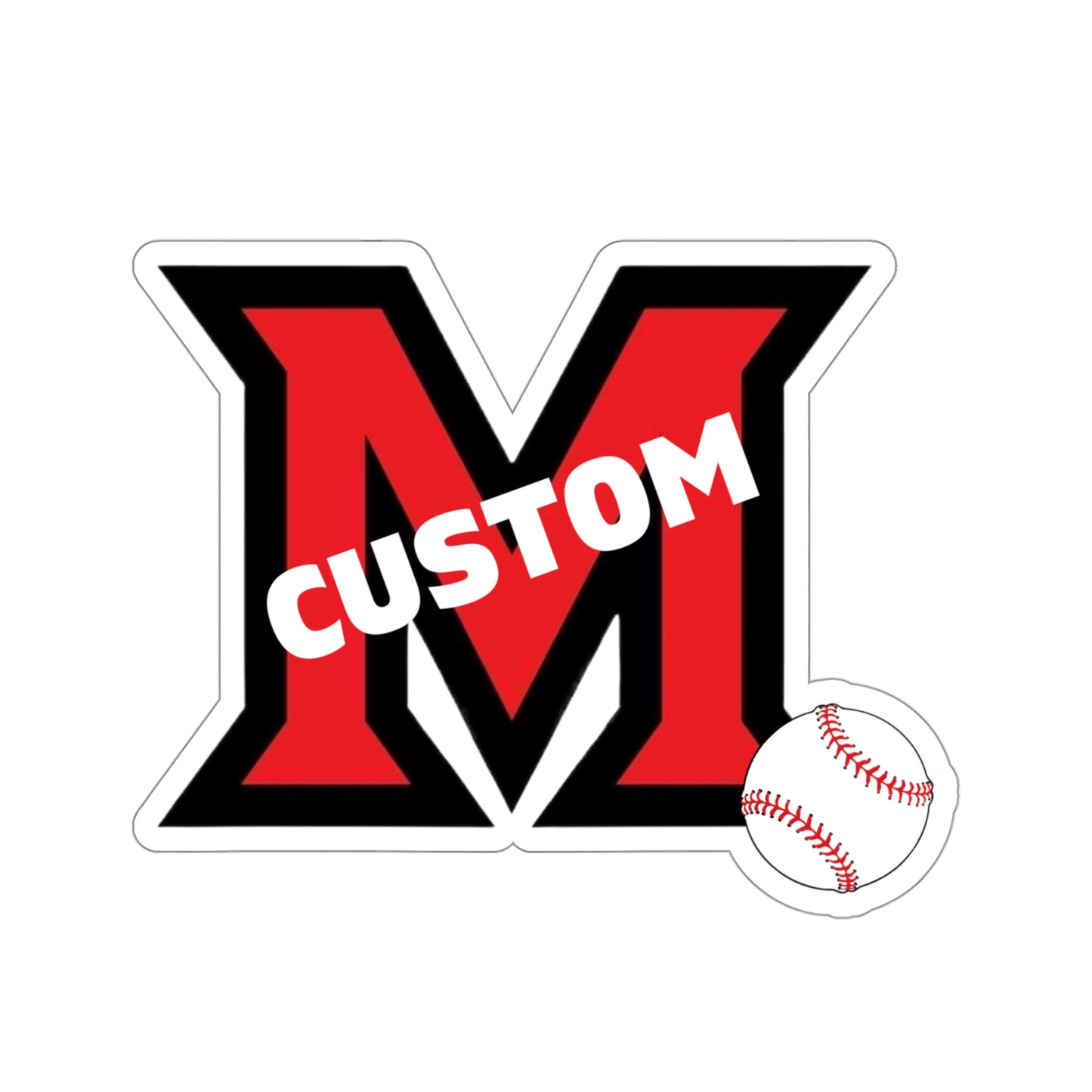 "M" PERSONALIZED sports/player numbers/names ~ Many High School Kiss-Cut Stickers