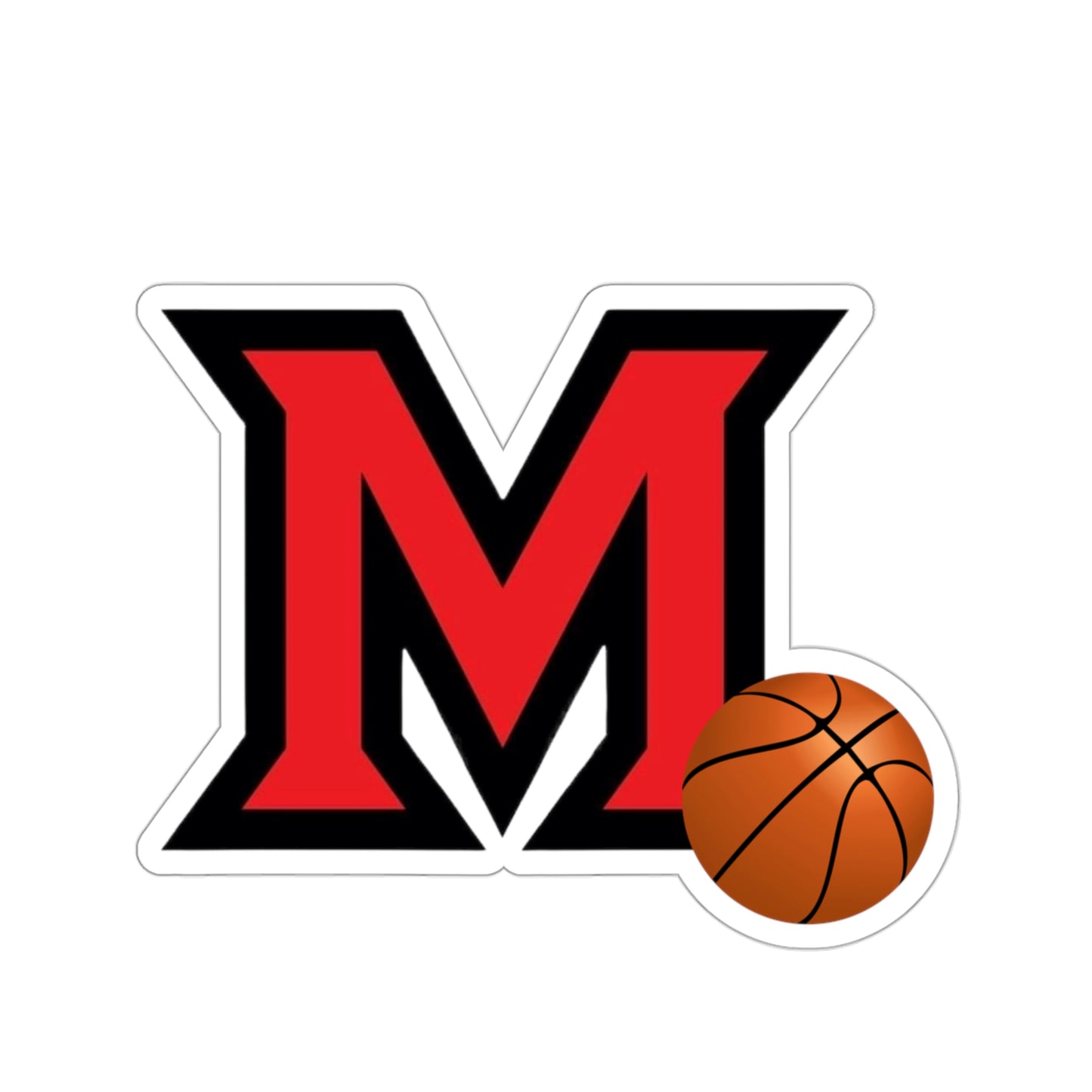 "M" Basketball ~ Many High School Kiss-Cut Stickers